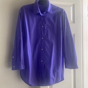 Massimo Dutti Purple Poplin Shirt with Pleated Back